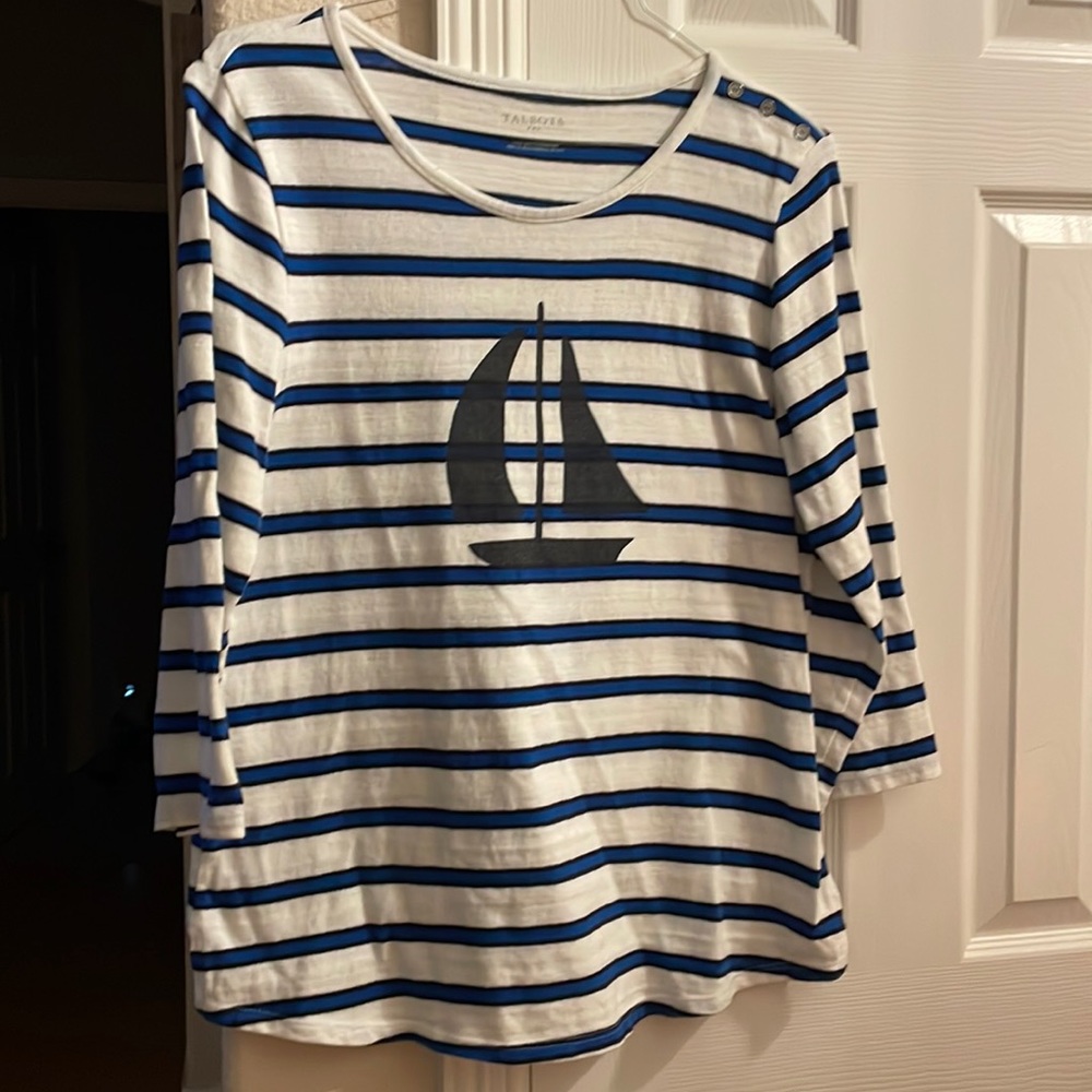 Talbot’s striped sailboat blouse L